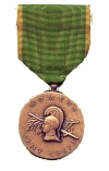 Women's Army Corps Medal.  Authorized on 29 July 1943, for members of the United States Women's Army Auxiliary Corps. For service between 10 July 1942 to 31 August 1943 or in the Women's Army Corps. Between 1 September 1943 to 2 September 1945.