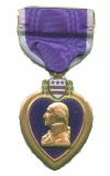 Purple Heart.  Authorized on 4 February 1944 to all members of the United States Armed Forces, who distinguishes himself by heroic, outstanding achievement, or meritorious service (not involving aerial flight) involving military operations against an armed enemy.
