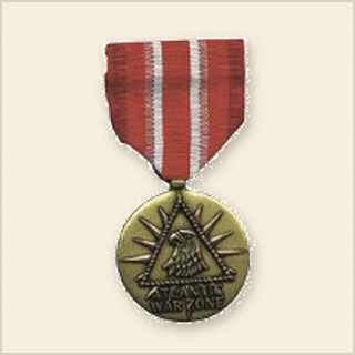 Authorized on 10 May 1943 to members of the United States Merchant Marines, to recognize service by officers and crews aboard U.S. flag vessels which operated in Atlantic Ocean, Gulf of Mexico, Caribbean Sea, Baring Sea, and Greenland Sea between 7 December 1941 and 8 November 1945.