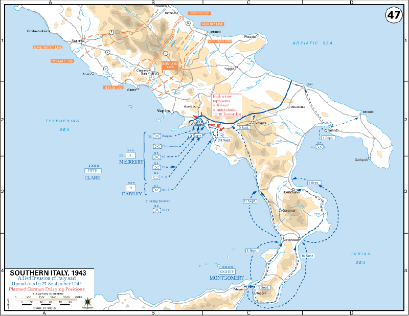 5 Army (USA) landing at Salerno