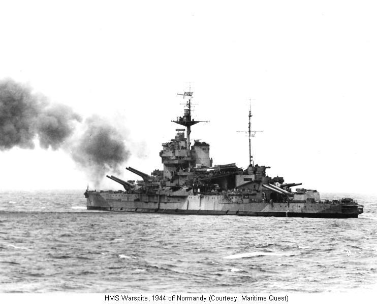Lieutenant-Colonel L.C.Glover directed HMS Warspite