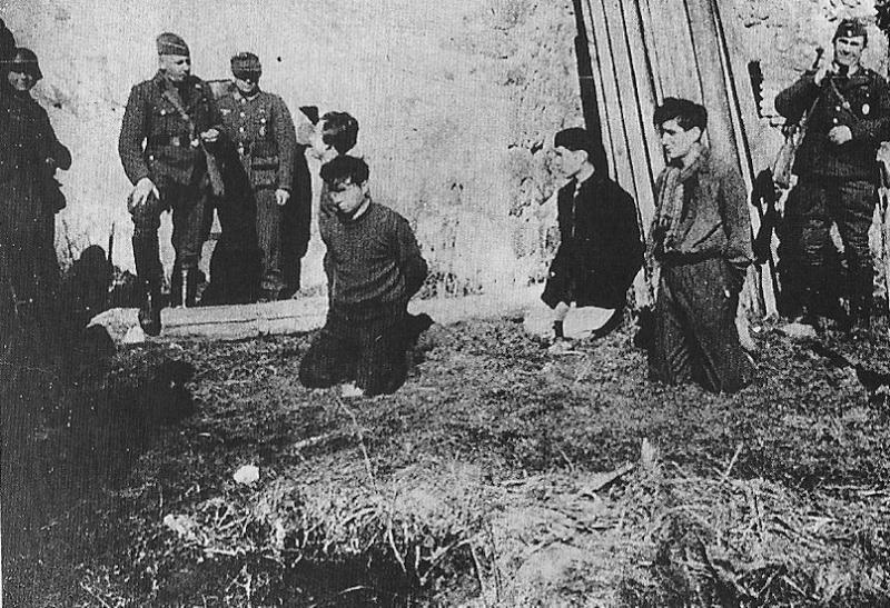 Members of the French Resistance arrested and executed