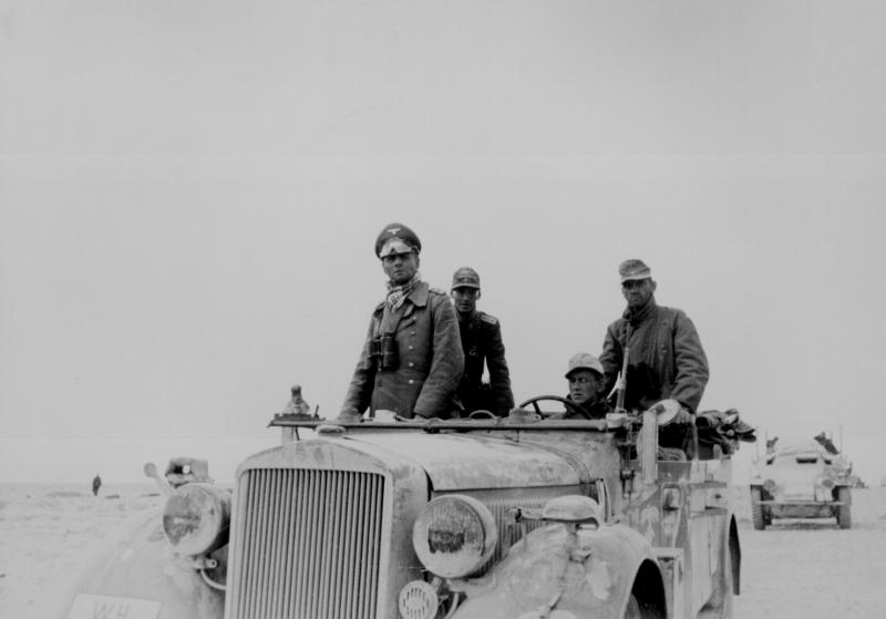 Gen. Erwin Rommel with the 15th Panzer Division between Tobruk and Sidi Omar