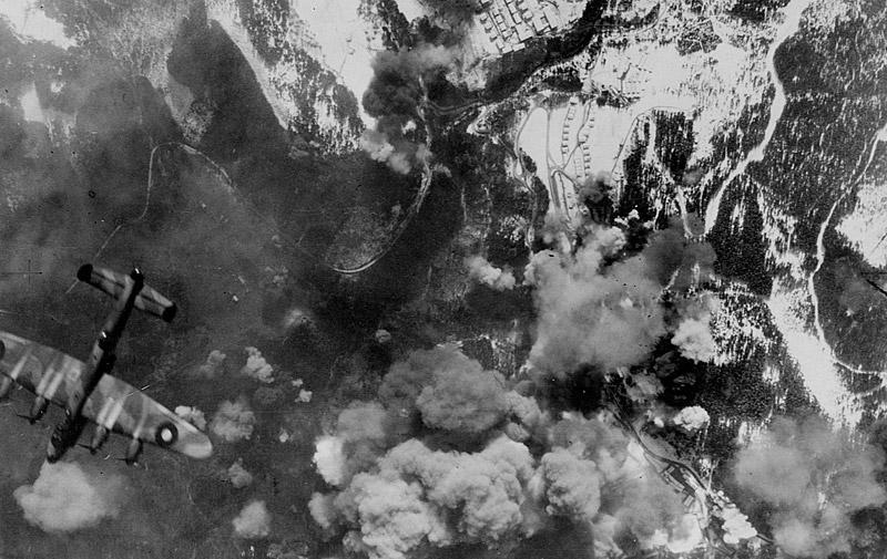 RAF Bomber Command 359 Lancasters raid against Hitler's 'Eagle's Nest' 25 April 1945