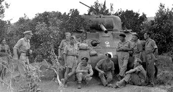 3 Royal Tank Regiment Resistance from forces dug in on the hill's