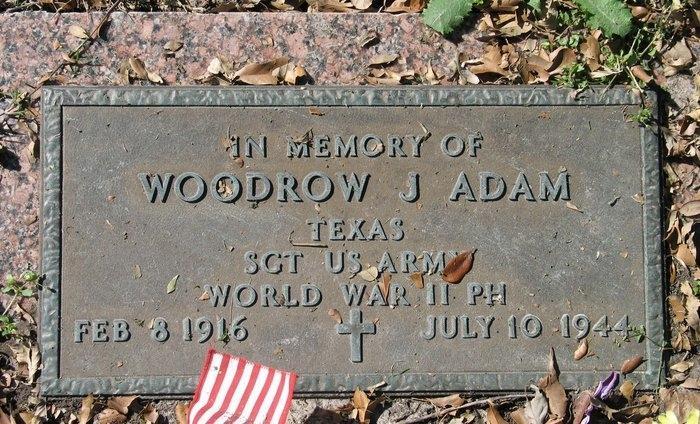 Technician Fourth Grade Adam Woodrow J (Service #: 38057743) died on 1944-07-10