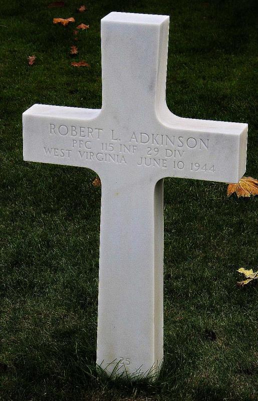 Private First Class Adkinson Robert L (Service #: 35440825) died on 1944-06-10