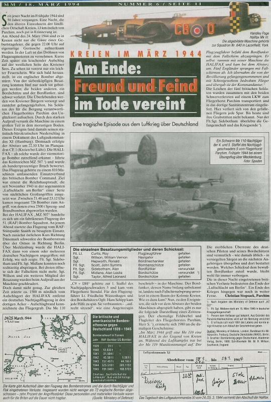 The 51 Sqdn left from Snaith at 1944-03-25 at 18:43. Loc or duty Berlin