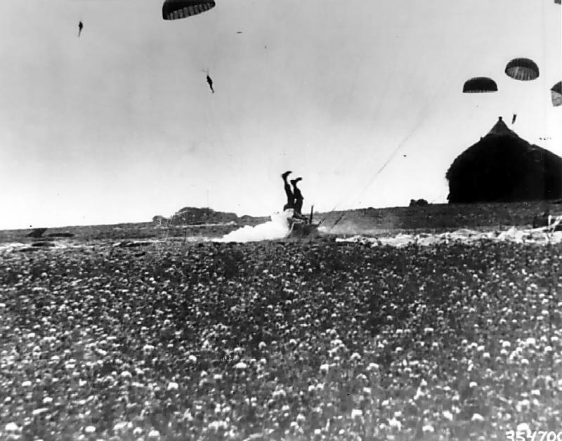 Paratrooper of US 101st Airborne Division tumbling