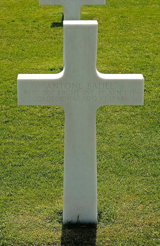 Private First Class Baliel Antone (Service #: 39838203) died on 1944-06-06
