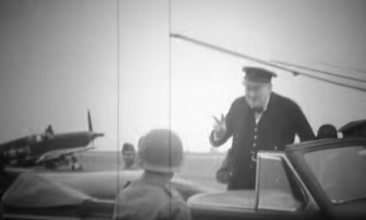 Churchill visiting Cherbourg