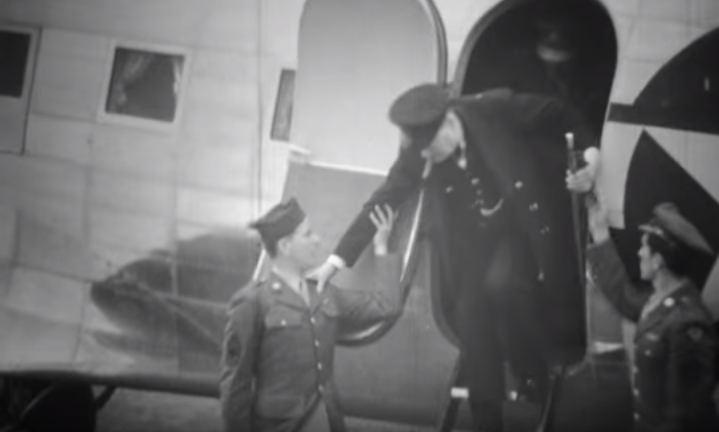 Churchill visiting Cherbourg