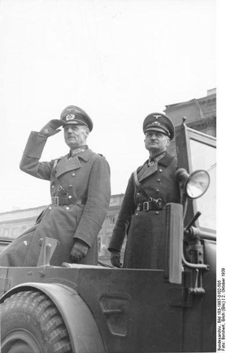General Von Rundstedt and Blaskowitz reviewing the German victory parade