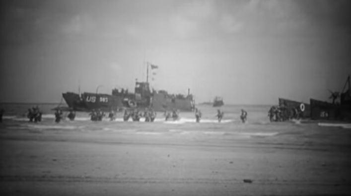 Footages Invasion on D-day, Utah - Gold -, Juno Beach, Caen and more