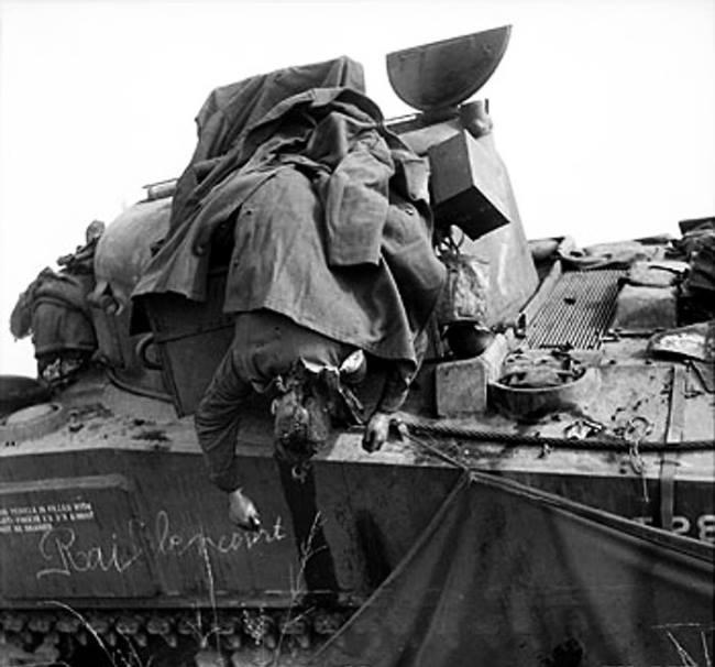 William Parkes 2 Irish Guards (Armoured) dead on his M4 Sherman