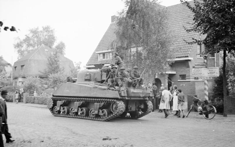 11th Armoured Division (UK) passing through Leende