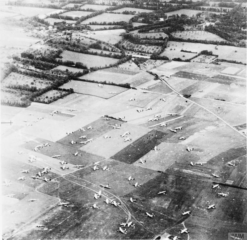 Aerial photo of part of 6th Airborne Divisions Drop Zone N