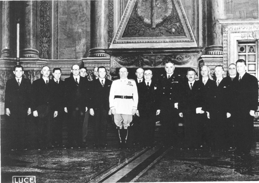 Commissioner's office from province of Ljubljana and Benito Mussolini