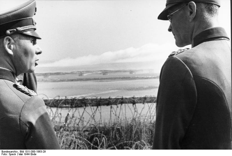 On Wed. 31 may 1944 Rommel observing the Atlantic Wall near Ouistreham