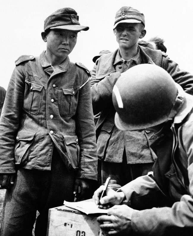 Japanese soldiers, captured while serving in the German army