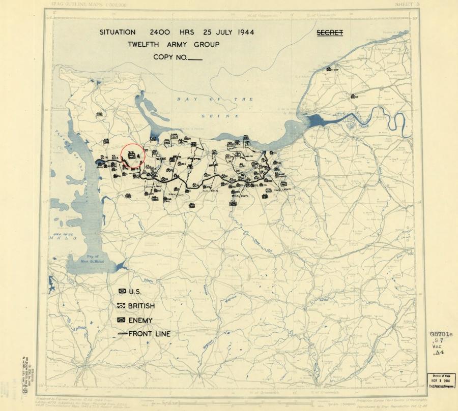 4 pehotna divizija (ZDA so dosegle obrobje Chapelle-en-Juger