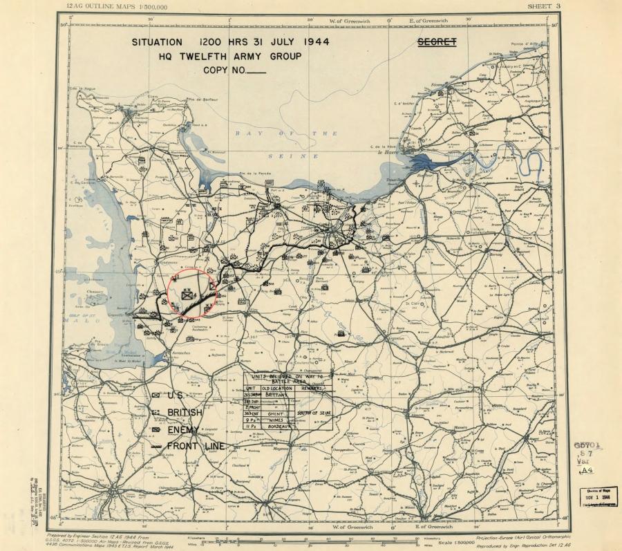 4 pehotna divizija (ZDA) pripravlja nove operacije v bližini Villedieu-les-Poêles
