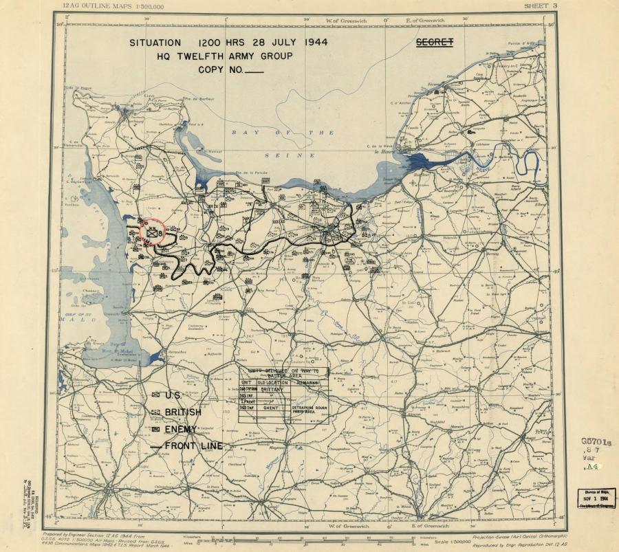 8 Infantry Division (USA) to the outskirts of Coutances
