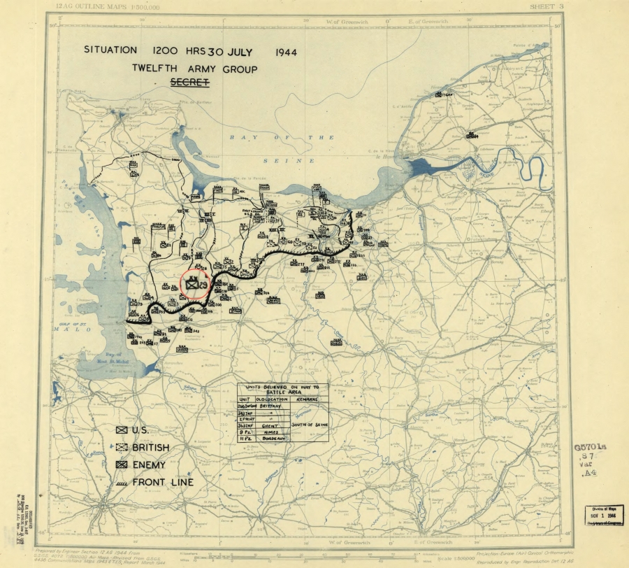 29 Infantry Division (USA) encountered the German 2nd Panzer Division & 116th Panzer Division