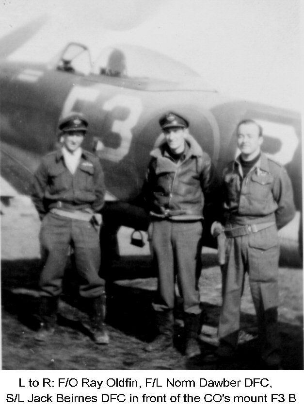 Flight of Typhoon Ib MP131 and Flying Officer N E Dawber on 1944-11-18