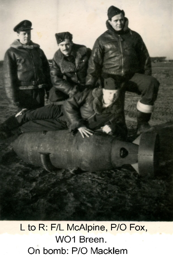 Flight of Typhoon Ib RB397 and Flying Officer P G Macklem on 1945-01-25