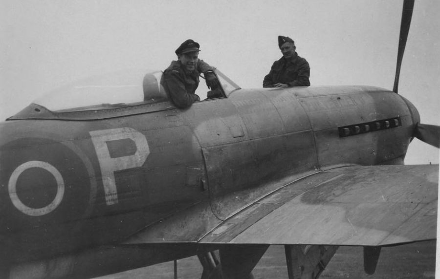 Flight of Typhoon Ib MP181 and Pilot Officer W J Kinsella on 1945-04-04