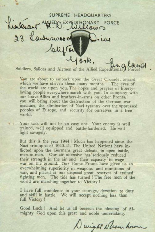 1944-06-05 Embarking for Normandy | Eisenhower's message