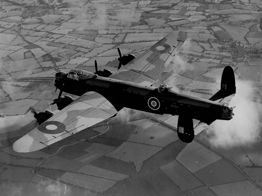 Avro Lancaster III (ND556 EM-F) on a mission to Mailly-le-Camp on 1944-05-04