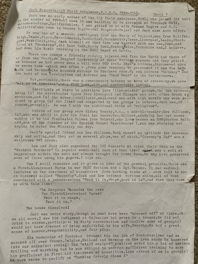 223 Field Ambulance RAMC landed on D-day in Normandy France