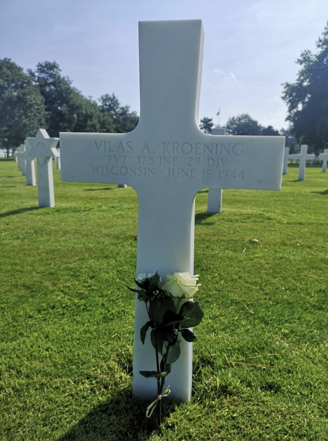Private Kroening Vilas A (Service #: 36824308) died on 1944-06-18