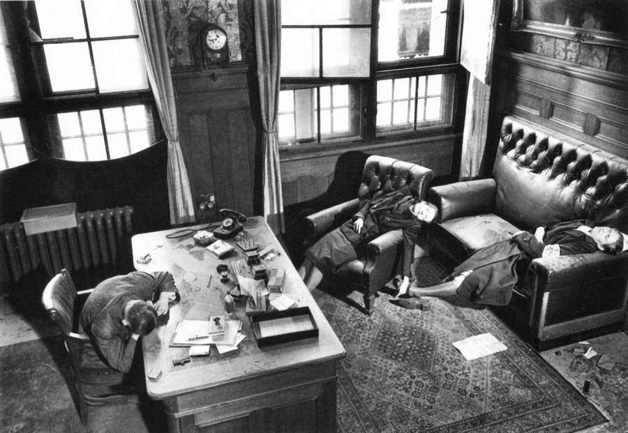 Deputy Mayor Ernst Kurt Lisso and his family after committing self-murder by cyanide to avoid capture by US troops, 1945
