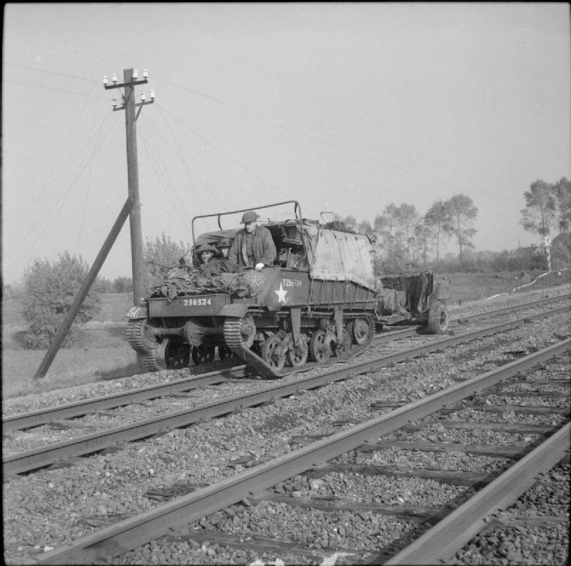 53rd (Welsh) Infantry Division (UK) Loyd carrier and 6-pdr anti-tank gun of 71st Anti-Tank Regiment
