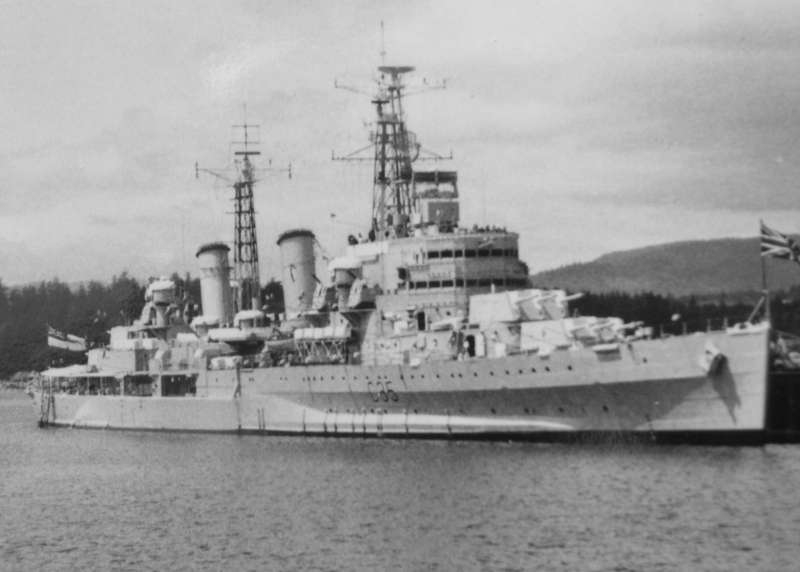 HMS Belfast (C35) before the coast of Normandy Day 35