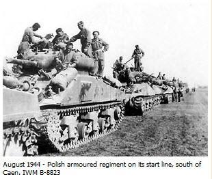 1st Polish Armoured Division deployed in the south of Caen