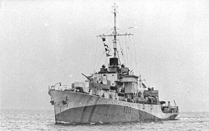 H.M.S.Nith hit by a Mistel