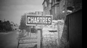 French resistance or armed civilians marching in Chartres 1944-08-18