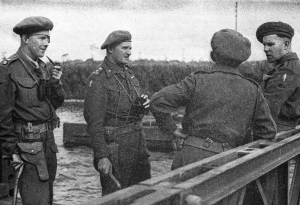 Class 40 Bailey pontoon bridge across the Caen Canal