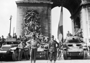 2 Armored Division (France) parade on Champs Elysees