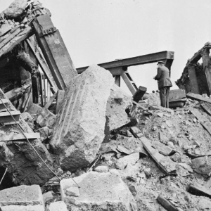 British Prime Minister, Mr Winston Churchill, looks over the Rhine