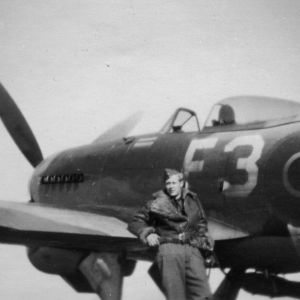 Flight of Typhoon Ib MN555 and Flying Officer V E McMann on 1944-10-18