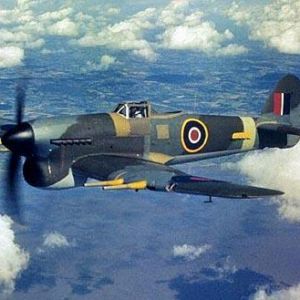 Flight of Typhoon Ib MP138 and Squadron Leader J E Hogg on 1945-03-23