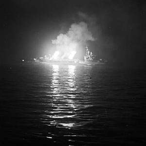 HMS Belfast (C35) before the coast of Normandy Day 24